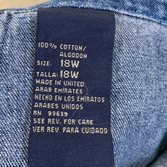 Route 66 Denim Jean Skirt Blue with Floral Embroidery 18W . - Picture 11 of 13